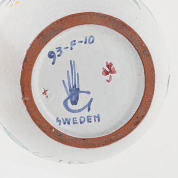 Stig Lindberg, two pitchers and a dish, Gustavsbergs studio.