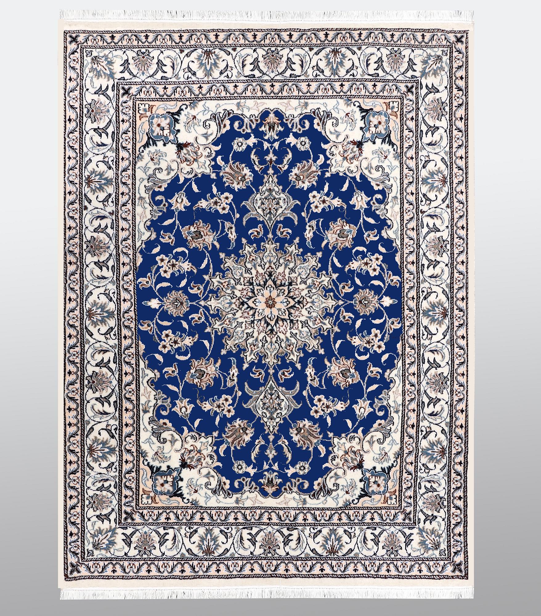 A Nain rug, part silk, ca 205 x 152 cm.