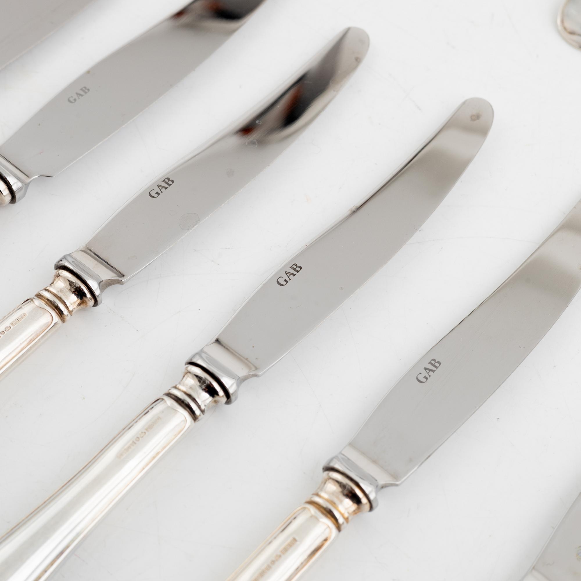 Guldsmedsaktiebolaget, cutlery, 24 pieces, silver 830/1000, model "Svensk rund", Eskilstuna 1996.