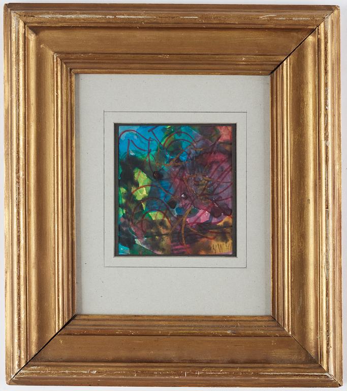 NELL WALDEN, mixed media on print, signed and dated-71.