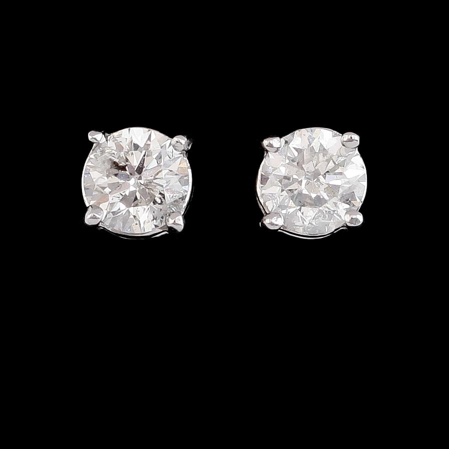 ÖRHÄNGEN, 1 par, 18K vitguld, briljantslipade diamanter tot ca 0.87 ct.