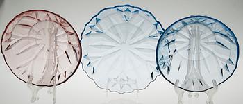 SERVISDELAR, 14 st, glas, "Ruutu" och "Pohjantähti" Helena Tynell, Riihimäen Lasi, 1900-talets slut.