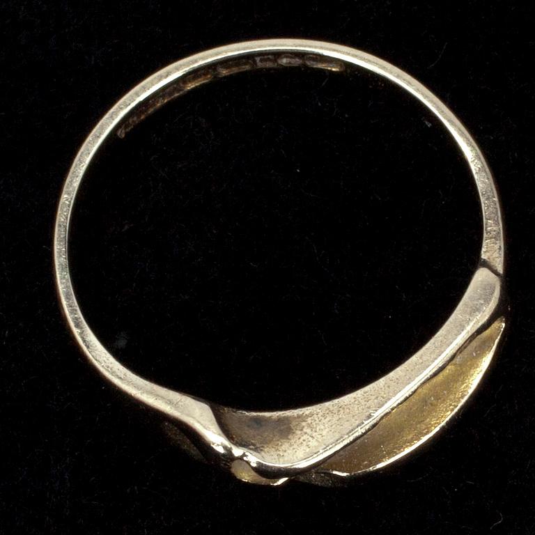 RING, 14K guld, Björn Weckström, Lapponia 1986. Vikt 2,3g.