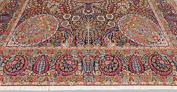 A carpet, Kirman Laver, 'Millefleur', c. 393 x 300 cm.