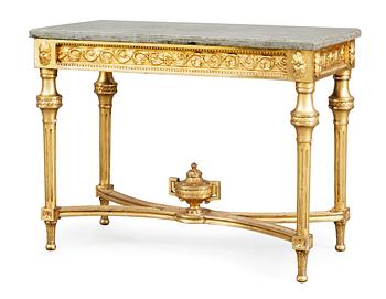 A Gustavian-style table.