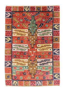 198. Märta Måås-Fjetterström, a carpet, "Tornet", knotted pile, ca 311 x 203-209 cm, signed AB MMF.