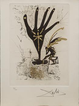 SALVADOR DALÍ, 10 engravings with gold paint, "Les Amours Jaunes", signed and numbered 83/300.