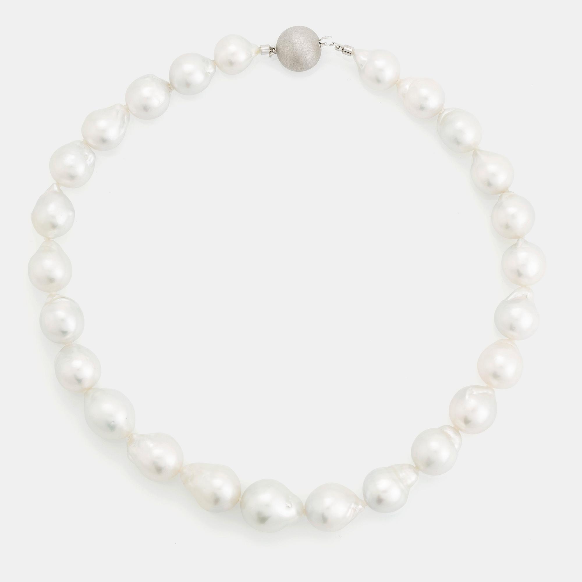 A cultured South Sea pearl necklace.