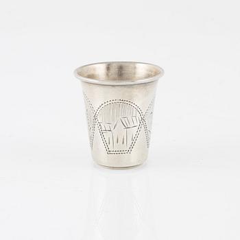 Bägare, 4 st, silver, Moskva 1860-80-tal, bl a V Sawinkow.