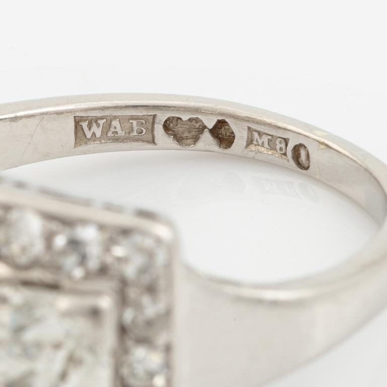 A WA Bolin platinum ring set with old- and eight-cut diamonds.