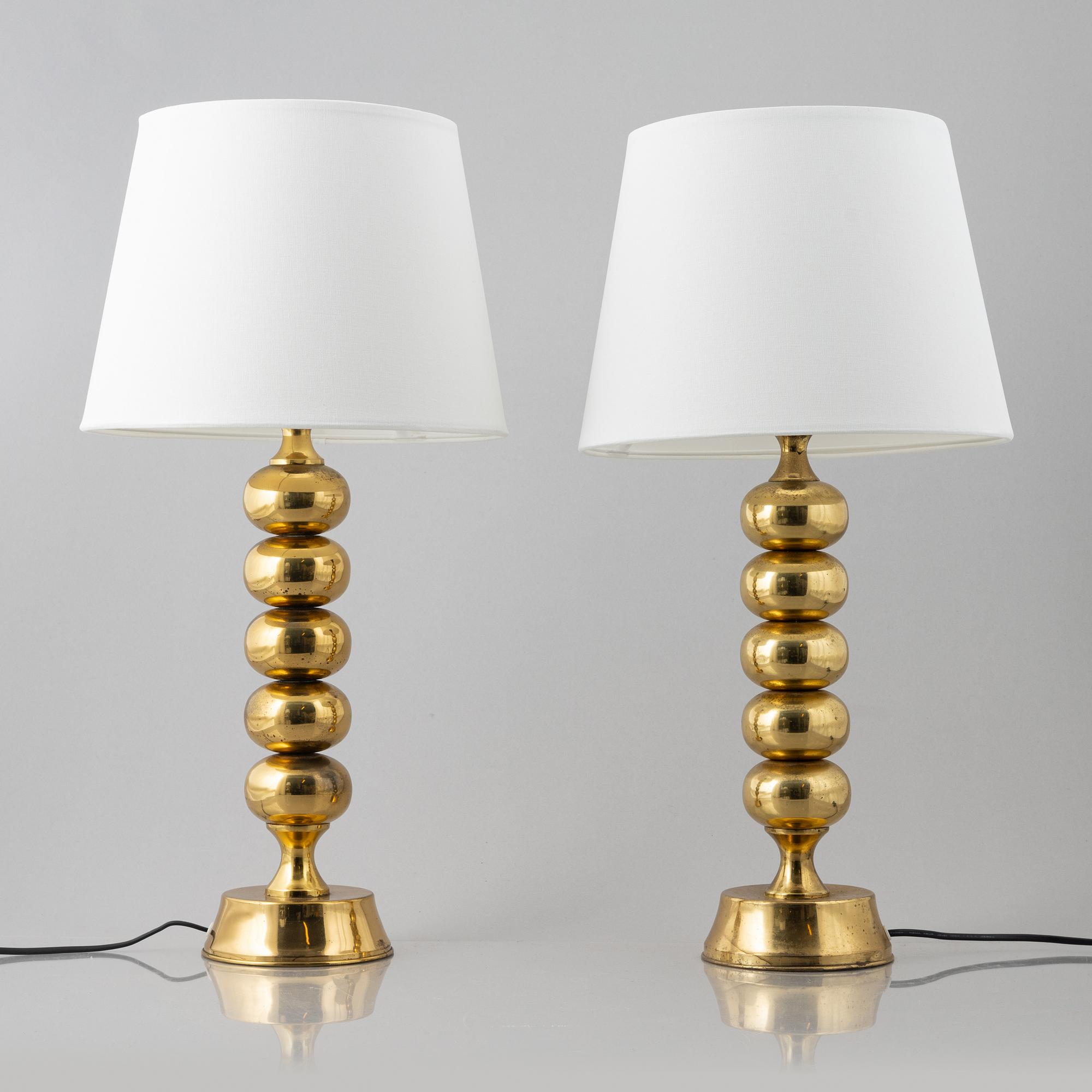 A pair of table lamps, Enco, second half of the 20th Century.