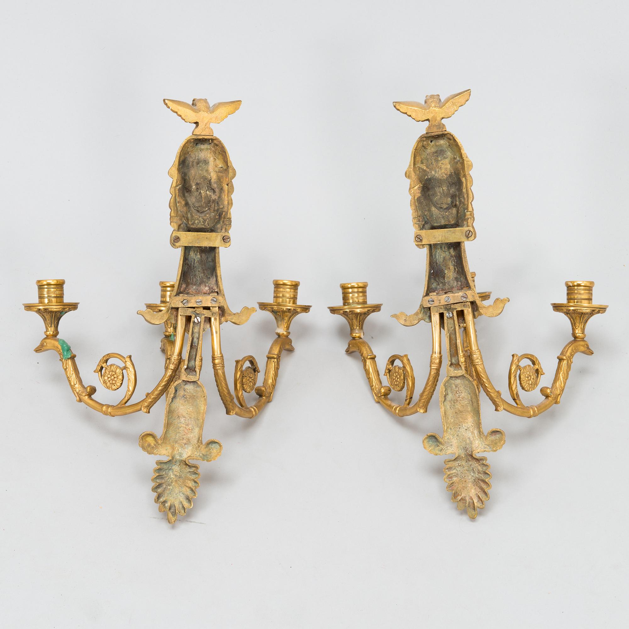 A pair of 19th-Century wall sconces.