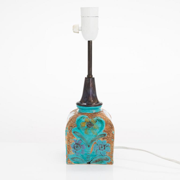 Birger Kaipiainen, bordslampa, stengods, signerad BK Arabia Finland.