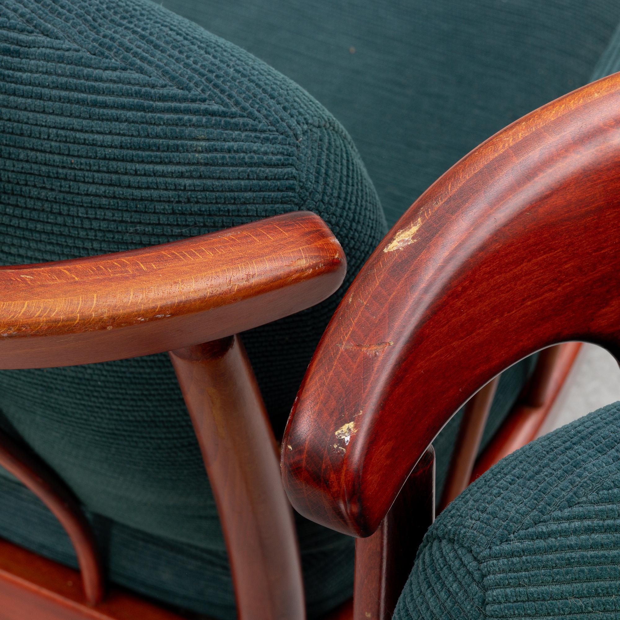 Kerstin Hörlin-Holmquist, a pair 'Skrindan' of easy chairs, OPE Möbel, second half of the 20th century.
