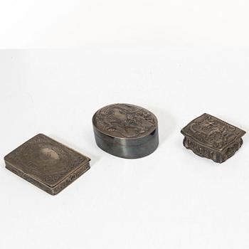 Boxes, 9 pcs, silver, 19th-20th century.