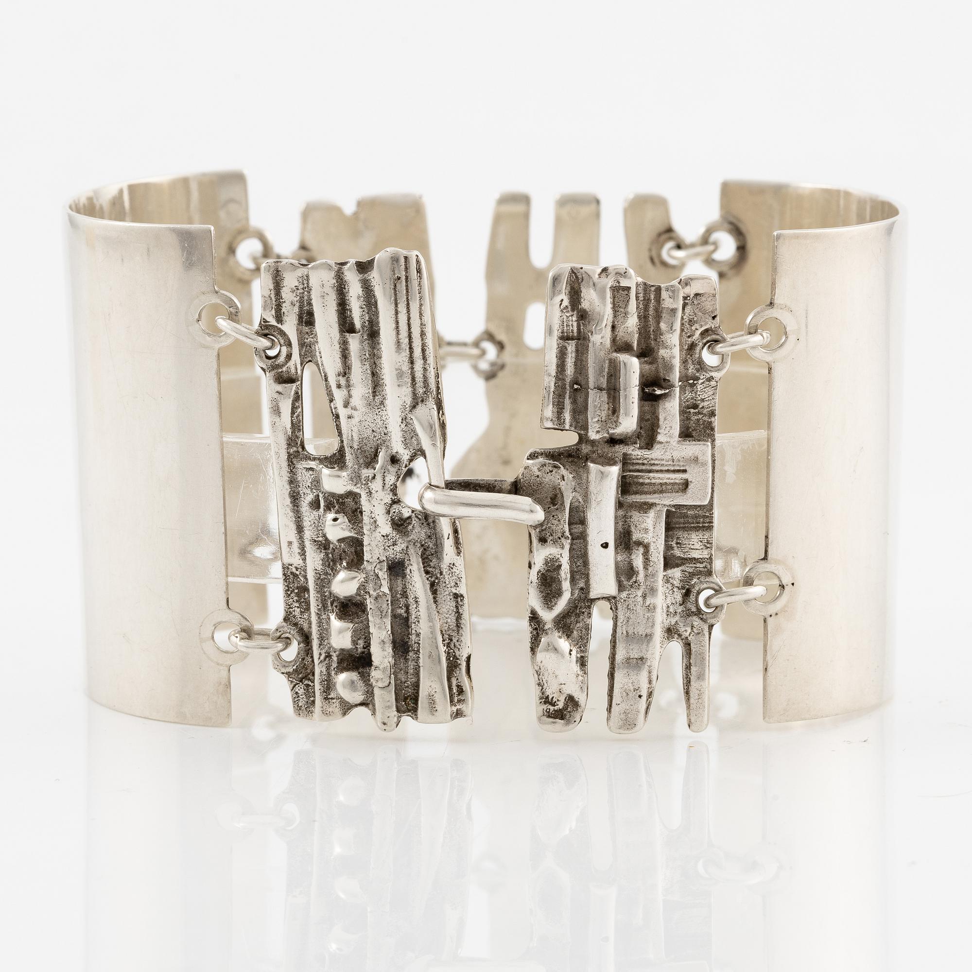 Olle Olsson for Kaplans, bracelet, silver, Stockholm 1966.