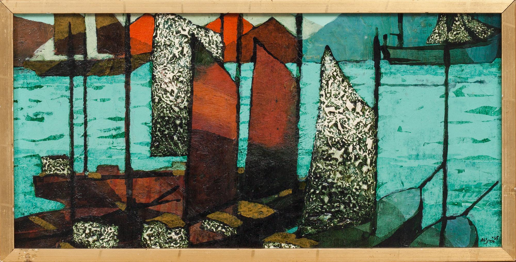 SVEN AHLGREN,olja på pannå. Signerad och daterad -65.