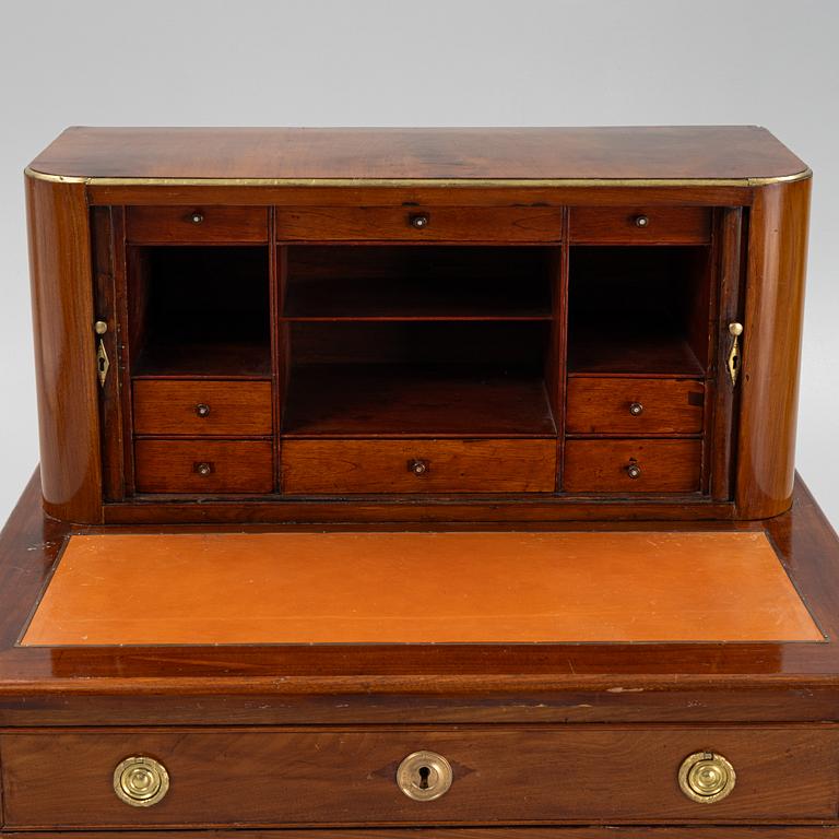 A late Gustavian mahogany 'Bonheur de jour' desk in the manner of C. D. Fick, Stockholm, late 18th century.