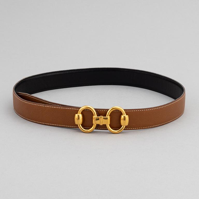 Hermès, a reversible leather belt, 1995.