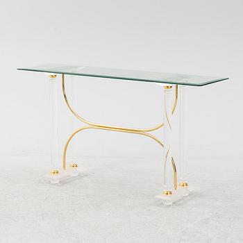 A glass console table, probably Italy.