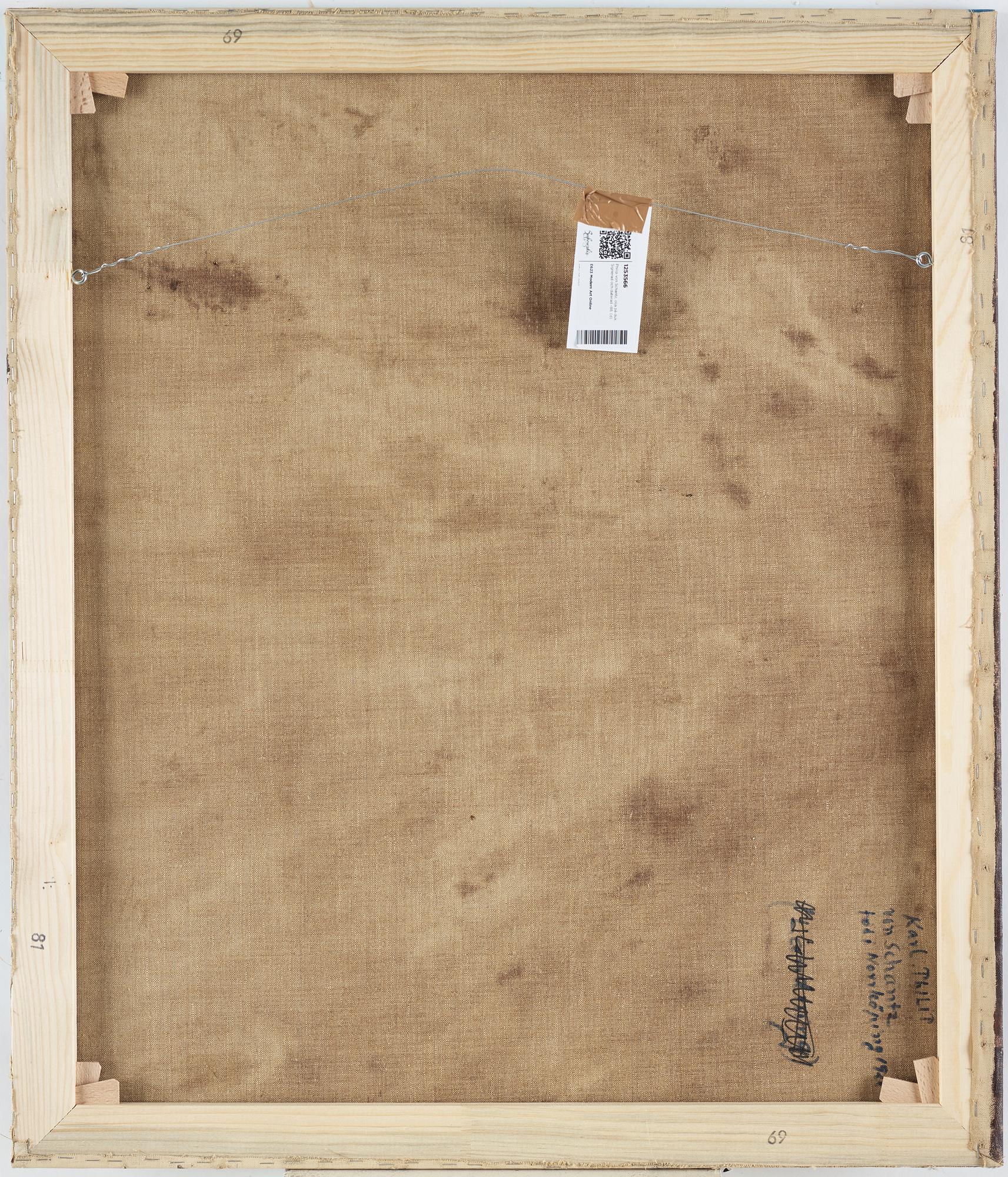 Philip von Schantz, oil on canvas. Signed and dated -88.