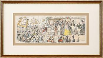 GEORGE I CRUIKSHANK, 2 st, grafiska blad, signerade och daterade i tryck 1853 respektive 1849.