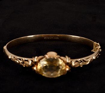 ARMBAND, 14K guld, topas, Helsingfors, Finland 1951.