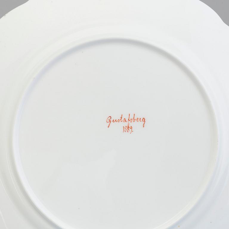 TALLRIKAR, 14 stycken, porslin, Gustavsberg, 1800-talets slut.