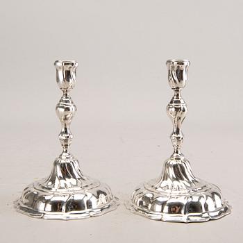 A pair of German silver candle sticks around 1900 total weight 374 gr.