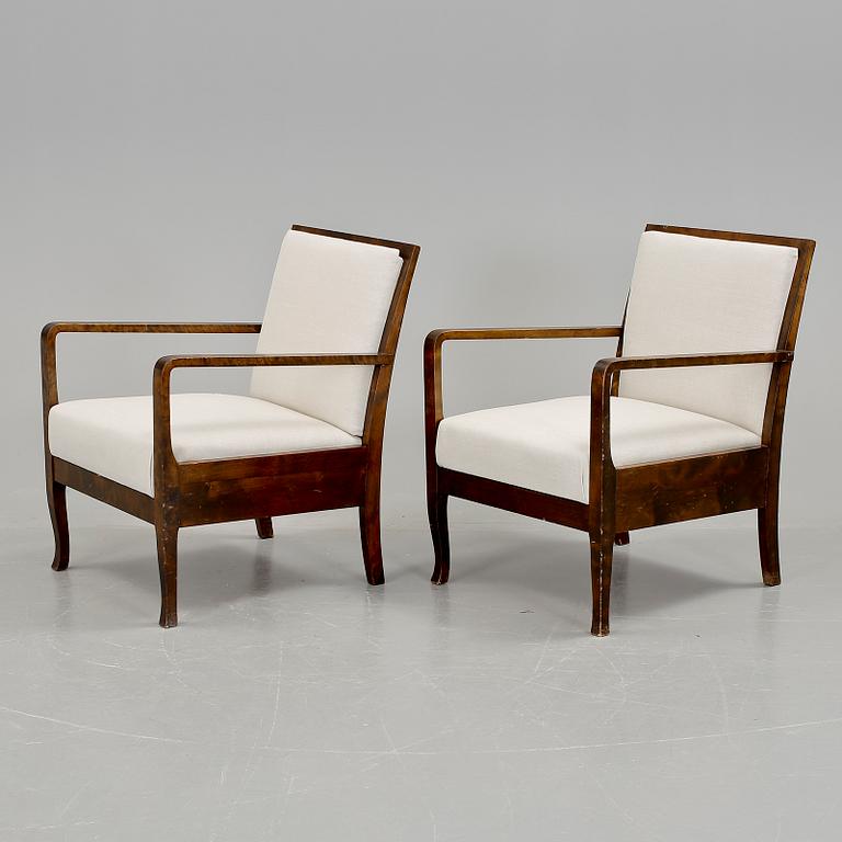 FÅTÖLJER, ett par, art deco, 192/30-tal.