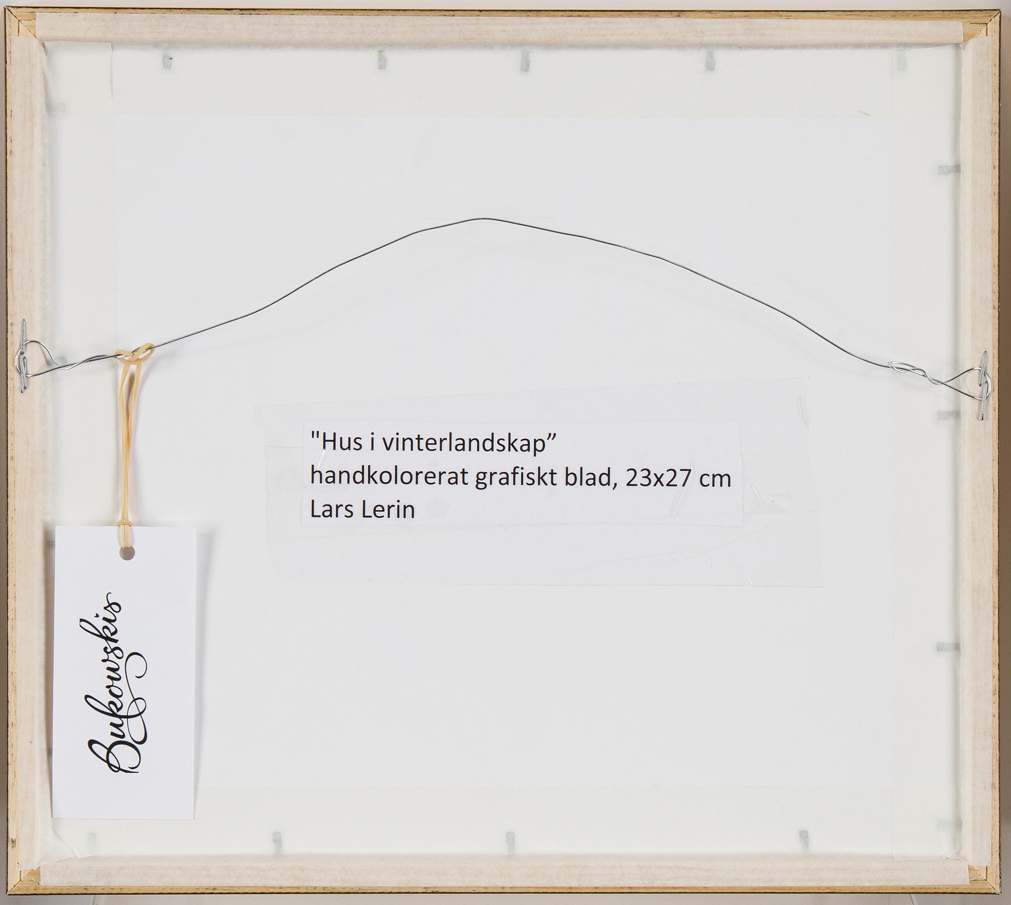 Lars Lerin, wood cut with hand colouring, 2008, signerad Lars Lerin et.