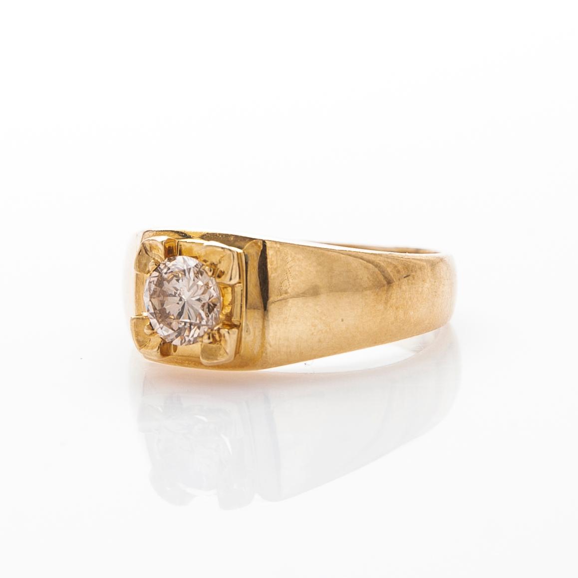 Ring, 18K gold with brilliant-cut diamond.