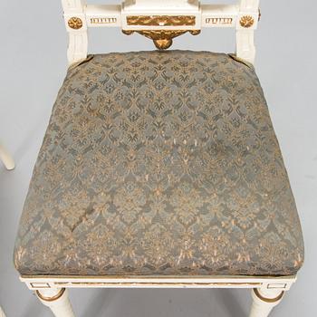Stolar, ett par, piedestal, 1800-talets slut.