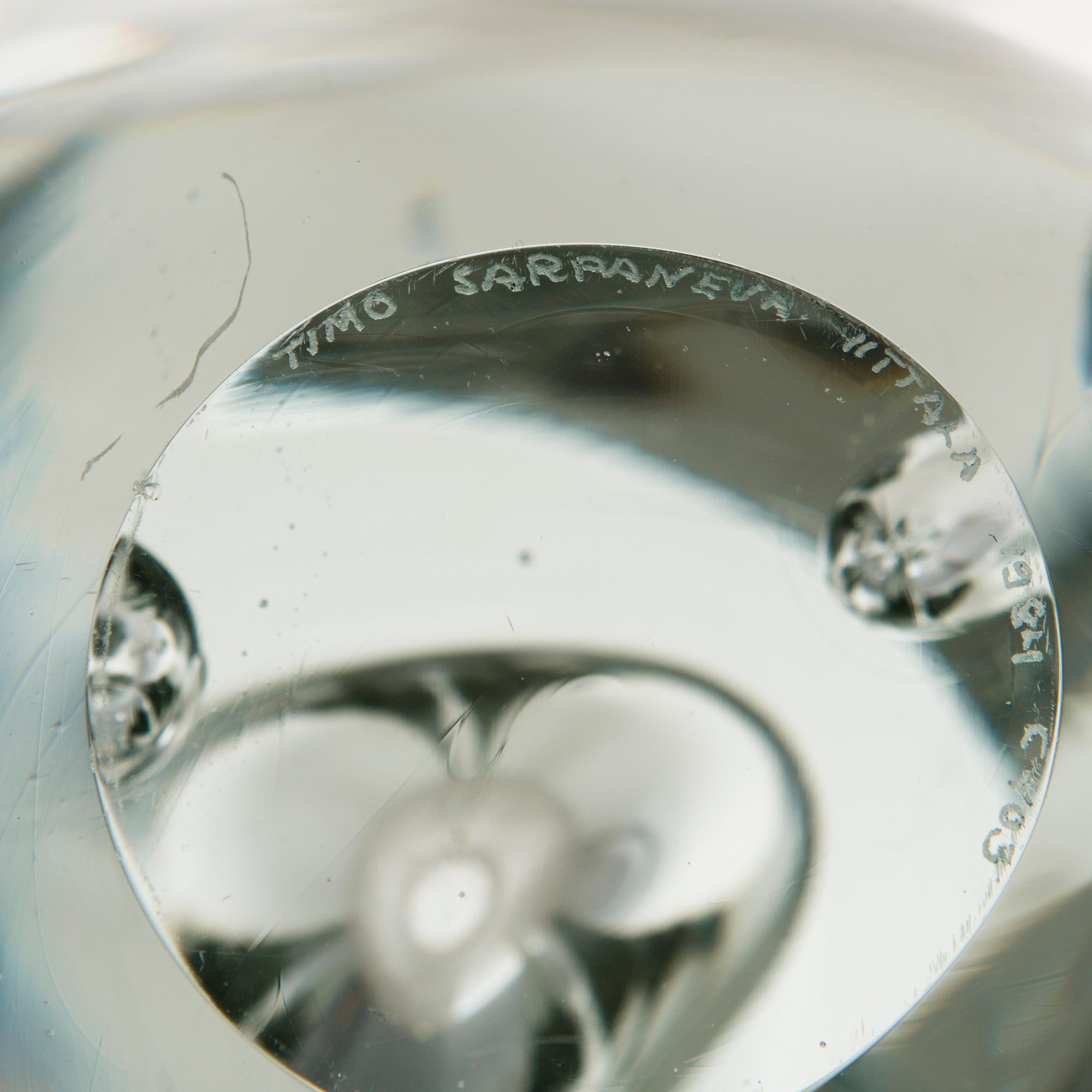 TIMO SARPANEVA, a 'Claritas' glass sculpture, signed Timo Sarpaneva, Iittala 1984 C403.