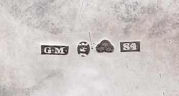 KAFFEKANNA, silver, nyrokoko, Gustav Möllenborg, Stockholm, 1848, vikt ca 513g.