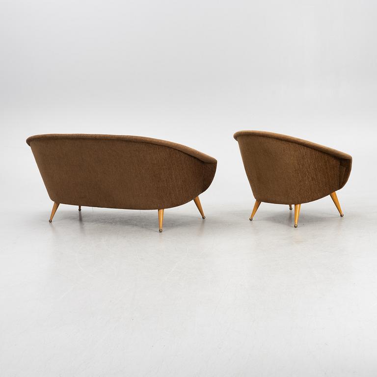 Folke Jansson, a "Tellus" sofa and armchair, SM Wincrantz, Sweden, 1950's.