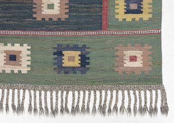 Märta Måås-Fjetterström, a carpet, 'Grön äng', flat weave, c 253 x 161 cm, signed AB MMF.