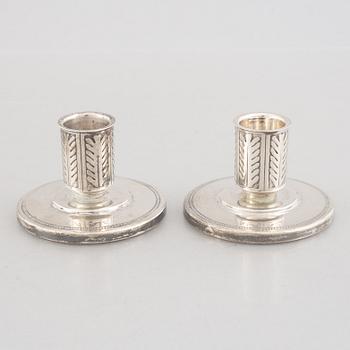 A pair of silver candlesticks, marks of W.A. Bolin, Stockholm, Sweden 1941.