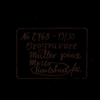 ASK med LOCK, glas, Moser Karlsbad, 1900-talets första hälft.