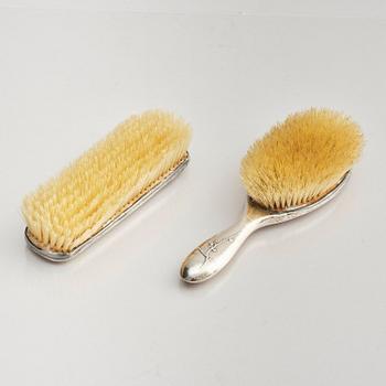 A Japanese five-piece silver garniture, Asahi, early 20th century.