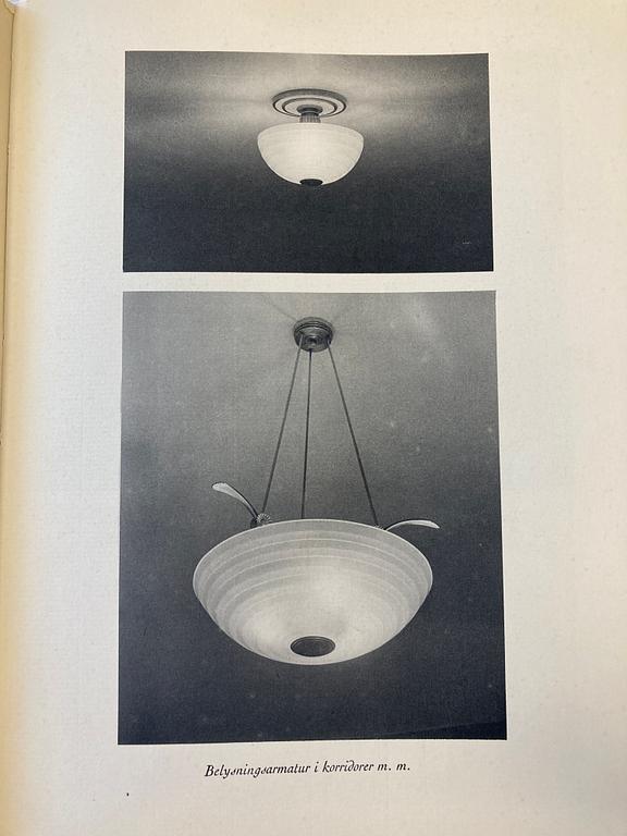 Erik Tidstrand, & Simon Gate, a ceiling lamp from Tändstickspalatset (The Matchstick Palace), Nordiska Kompaniet & Orrefors, ca 1928.