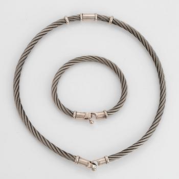 Vivianna Torun Bülow-Hübe, halsband och armband, sterling, egen verkstad 1990-tal.