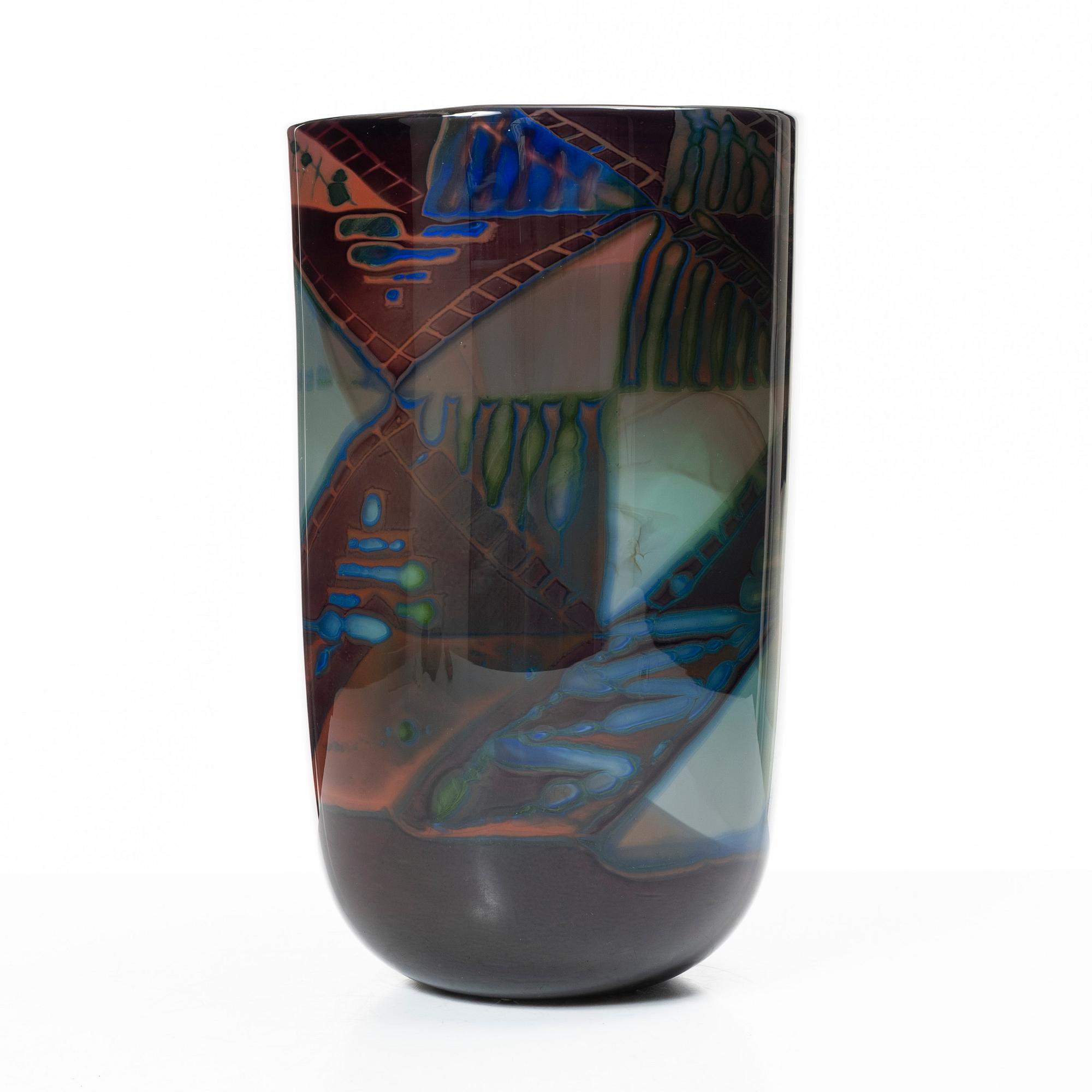 Eva Englund, vase, graal, Orrefors 1990.