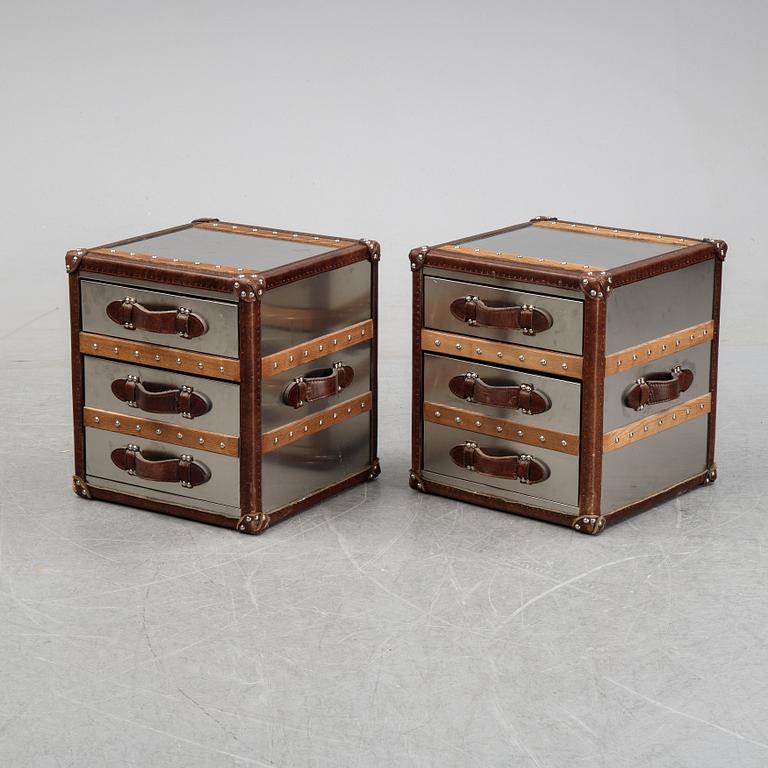 A pair of contemporary side tables.