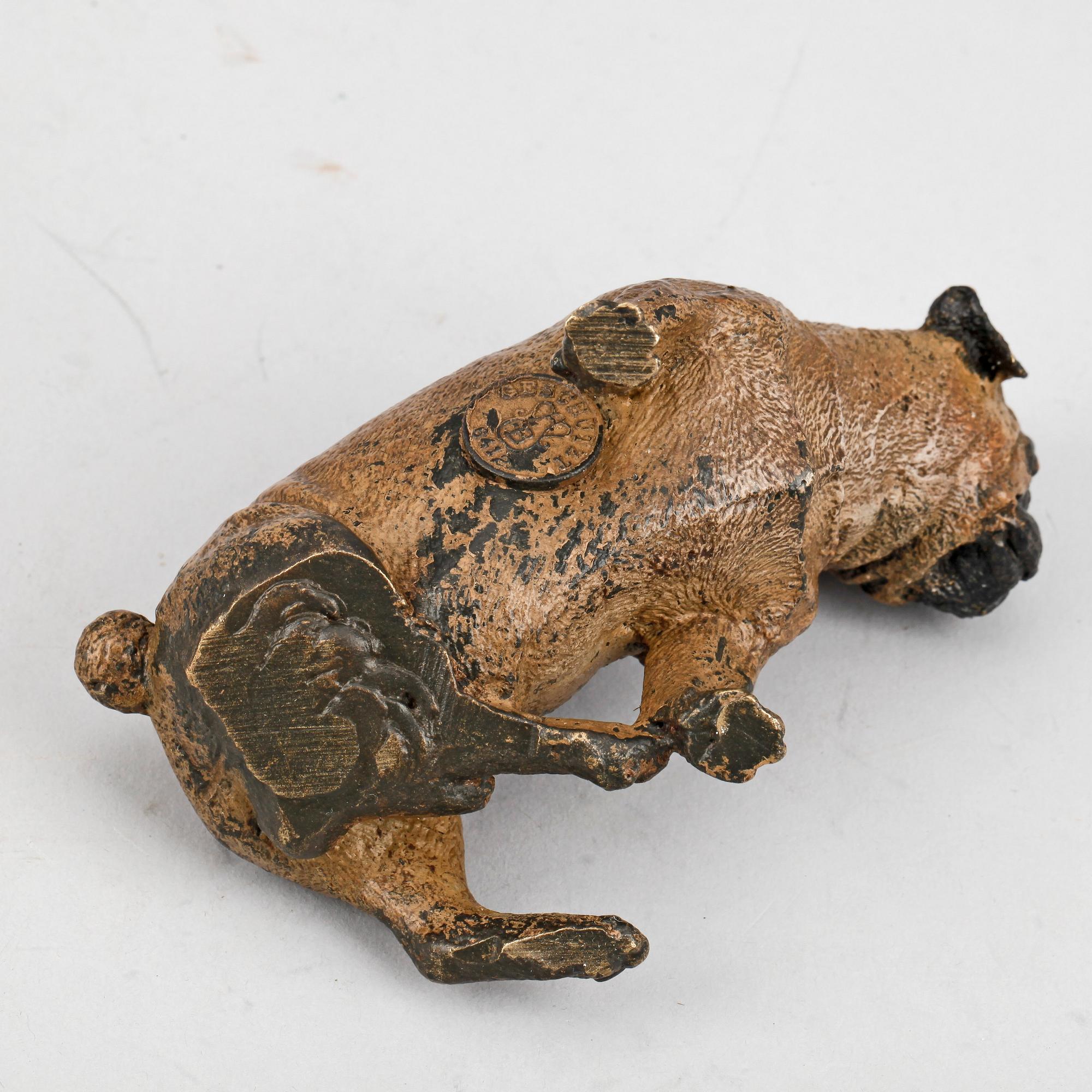 FIGURIN, brons, Franz Bergman Wien, bär gjutarstämpel.