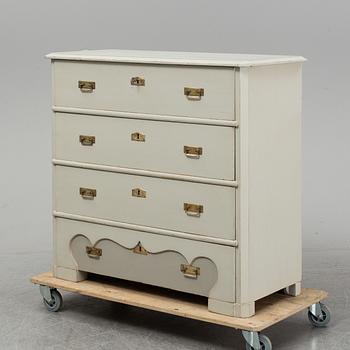 A painted chest of drawers, late 19th Century.