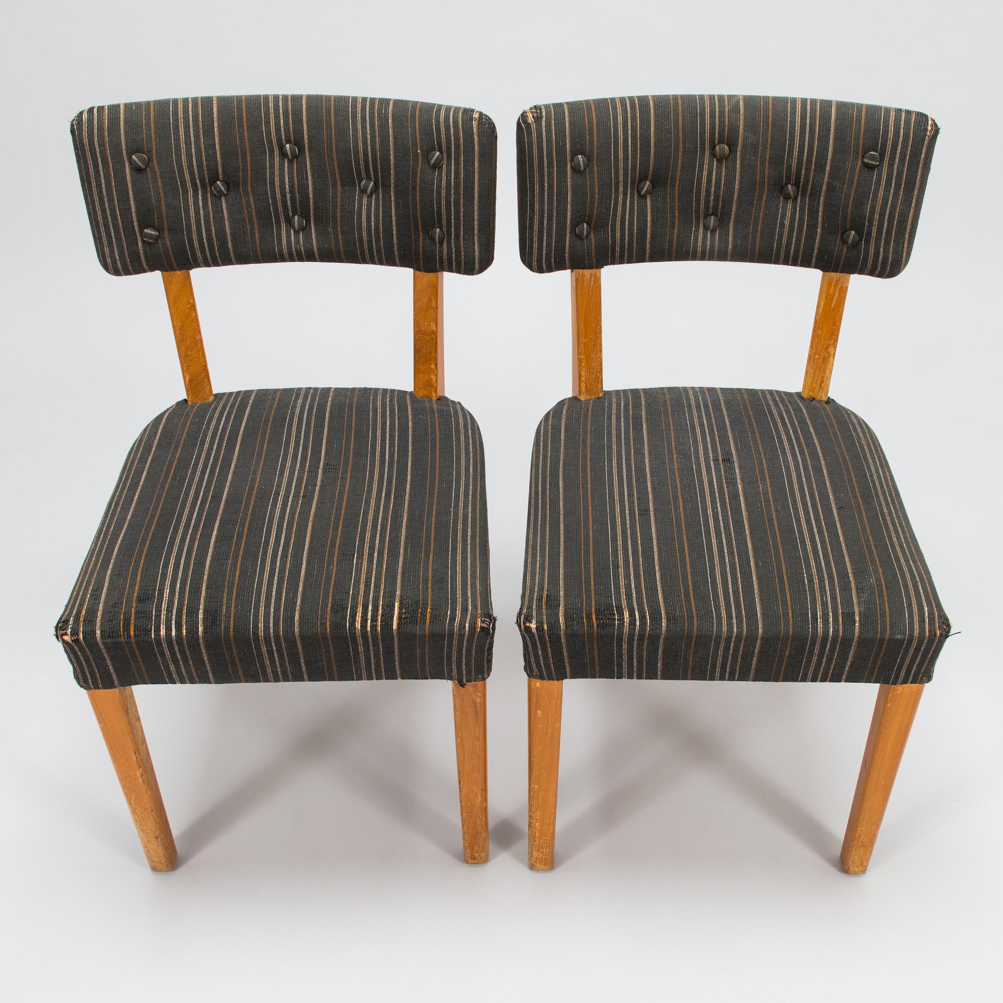 AINO AALTO, A set of six 1940's chairs for O.Y. Huonekalu- ja Rakennustyötehdas A.B. Finland.