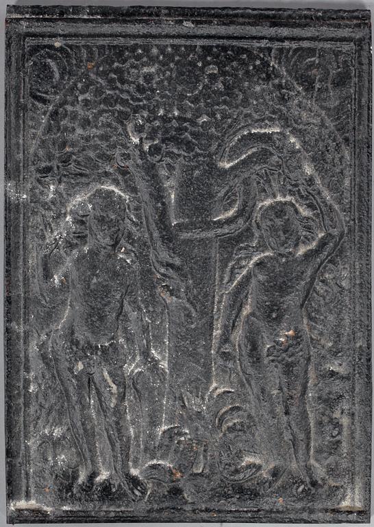 SÄTTUNGSPLATTA, gjutjärn, 1700/1800-tal.