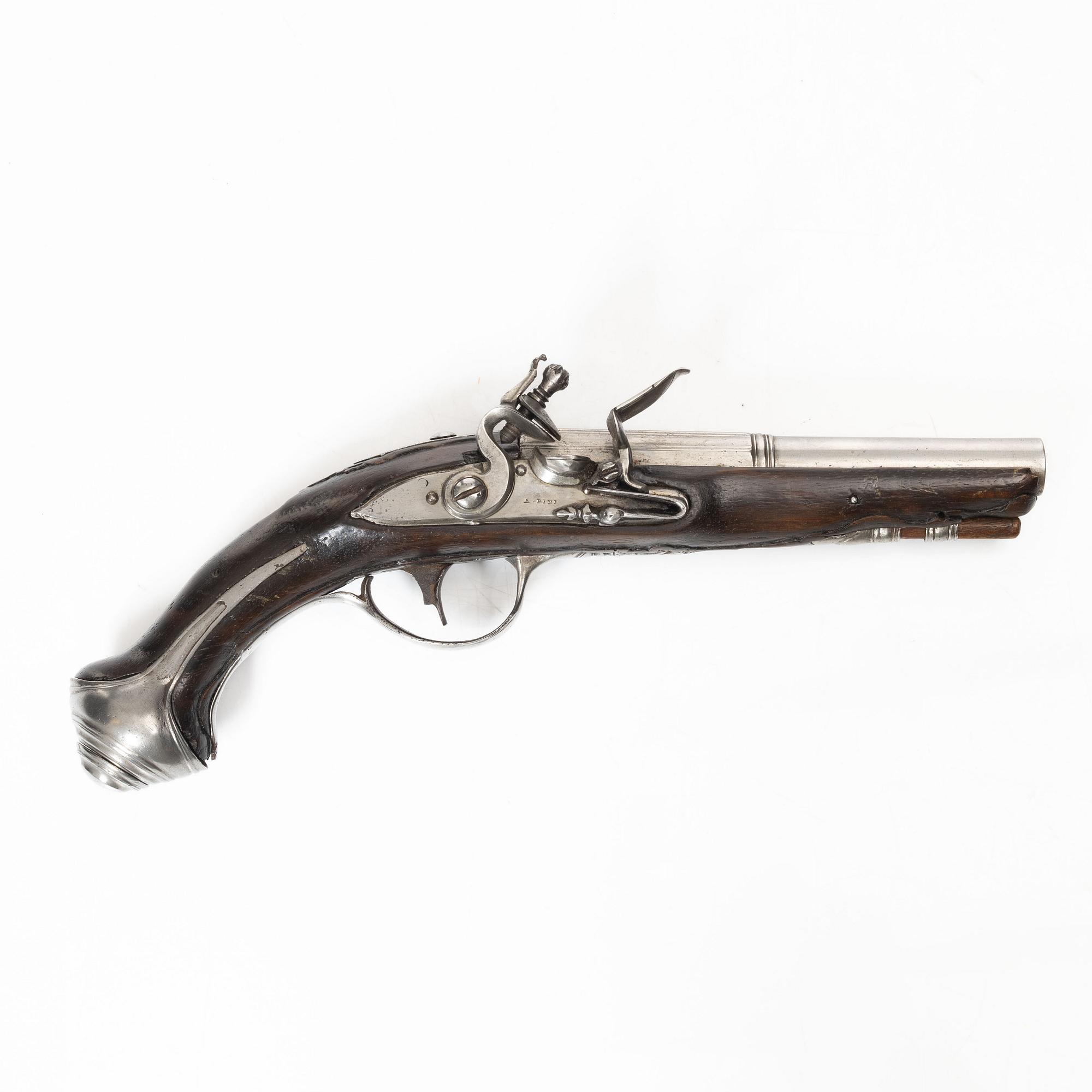 Flintlock pistol, attributed to Angelo Bini, Italy, late 18th century.