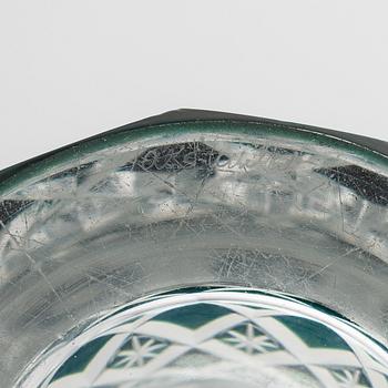 A set of two glass vases, Val Saint Lambert,  signed, Belgium second half of the 20th century.